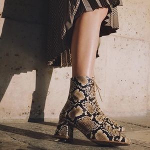 By Far becca snake/ python print boots booties